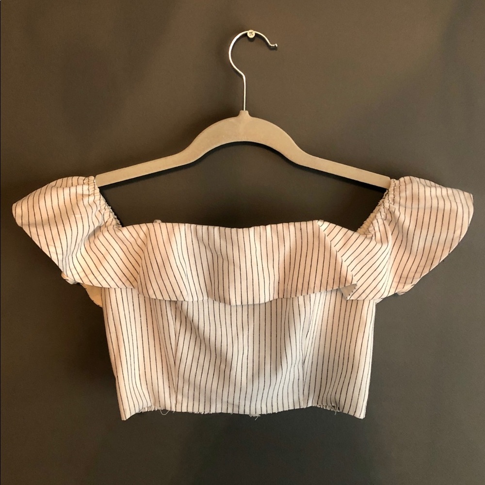 Blue and white striped crop top!